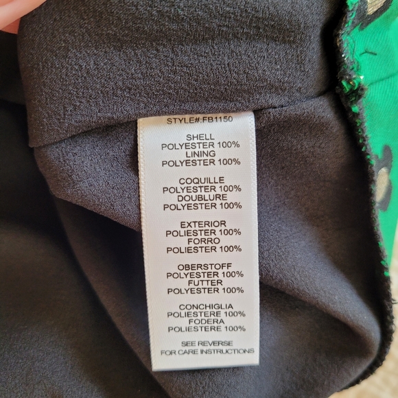 Anthropologie HD in Paris Garden Glimmer Christmas Green Tiered Flower Skirt - Picture 11 of 12